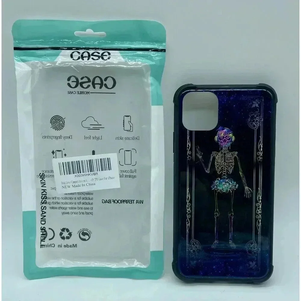 Floral Skeleton Case For‎ iPhone 11 Pro Max Rugged TPU Shockproof